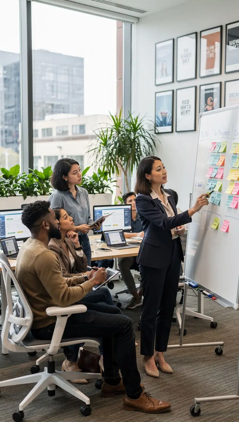 Infographic showing steps to improve time management and streamline workflow processes for better efficiency.